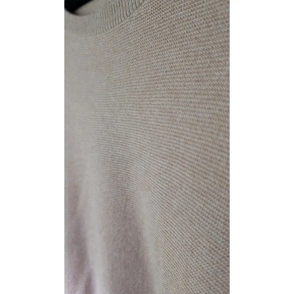 J.Crew Mens XL Tan 100% Cotton Crewneck Sweater Textured Knit